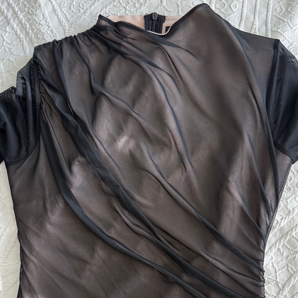 Zara Black Mesh bodysuit Sz L